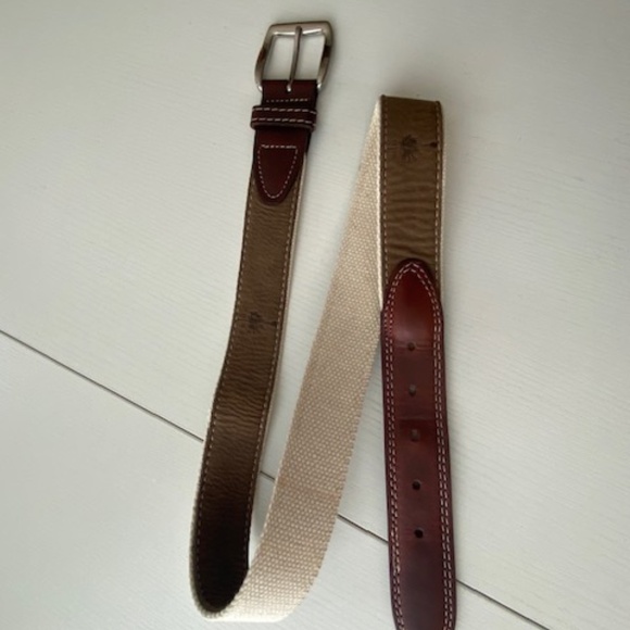 YRI Leather Canvas Dual Brown Color Golf Belt Size 34/85 - Picture 7 of 11